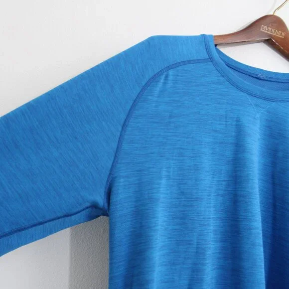 Lululemon Metal Vent Tech Long Sleeve Blue Mesh Silverescent V-Stitch Size Large - Picture 2 of 8